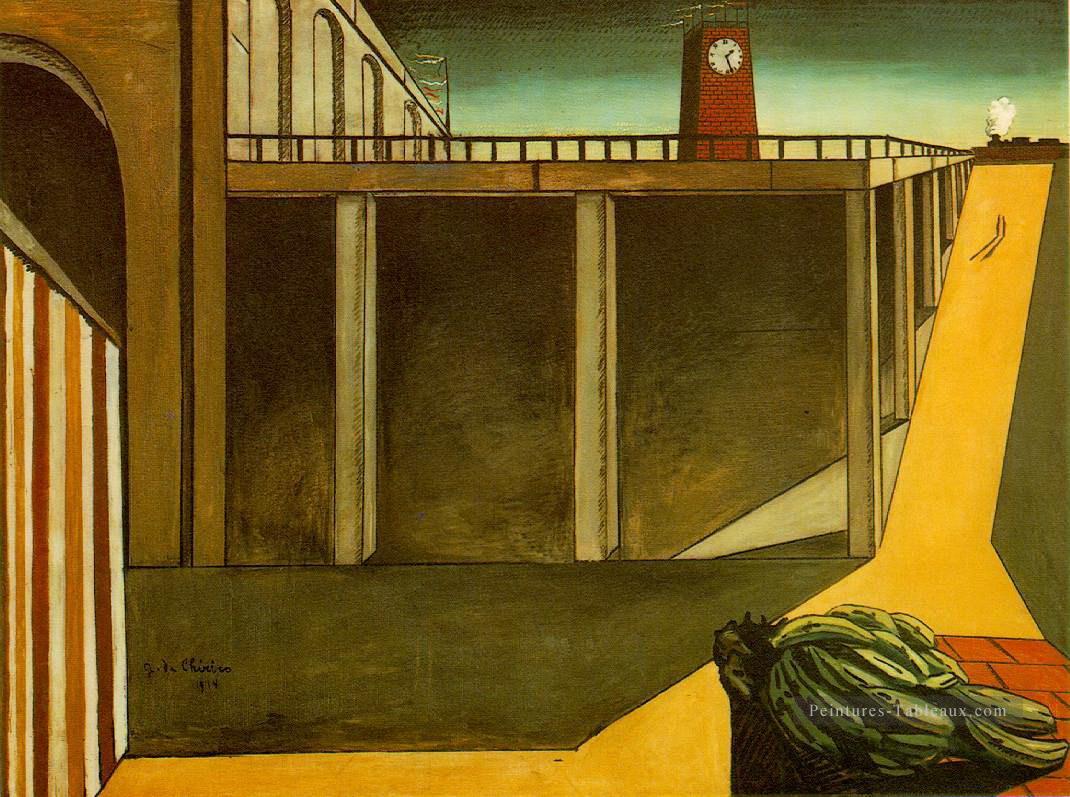 Gare Montparnasse la mélancolie du départ 1914 Giorgio de Chirico surréalisme métaphysique Peintures à l'huile